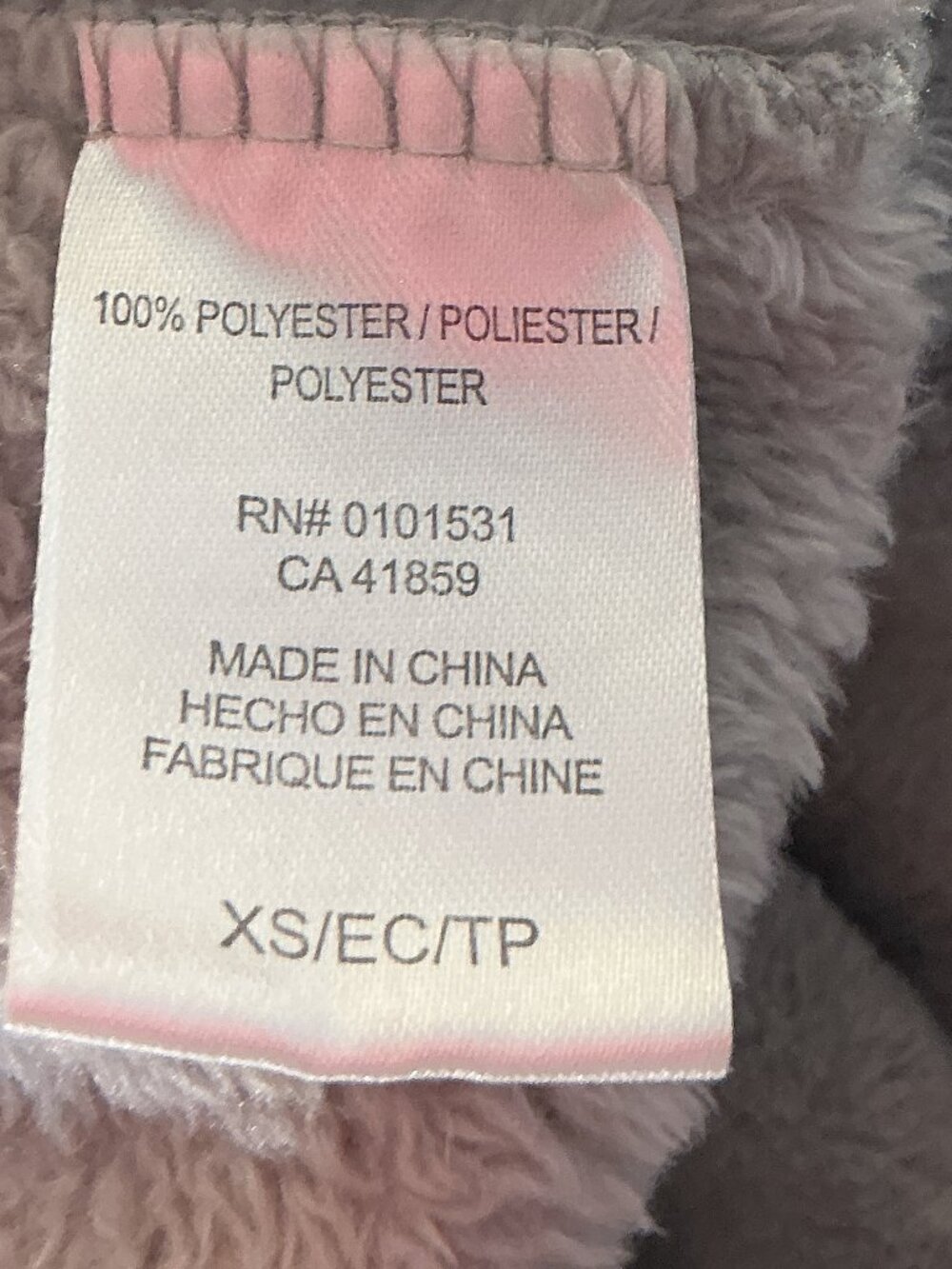 Disney XS Gray Pooh Quarter Zip Plush Fleece Mock Neck Top Pullover Sweatshirt - Picture 13 of 14